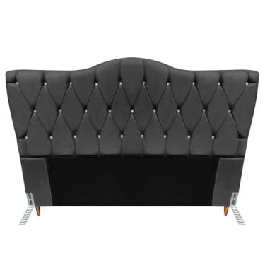 Imagem de Cabeceira De Casal Cama Box Quarto Estofada Barcelona 1,4m (Suede cinza escuro)