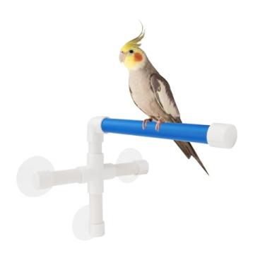Imagem de Poleiros de banho papagaio de estimacao em pe plataforma ventosa ventosa chuveiro janela brinquedos para banho de passaros