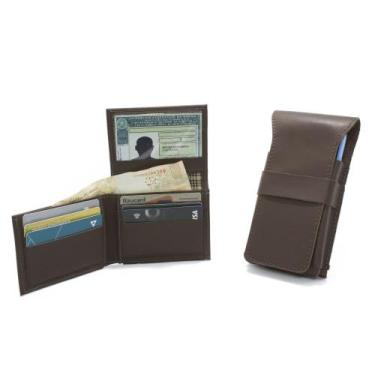 Imagem de Kit Bainha Capa Protetora Celular Passador Para Cinto e Carteira Em L 