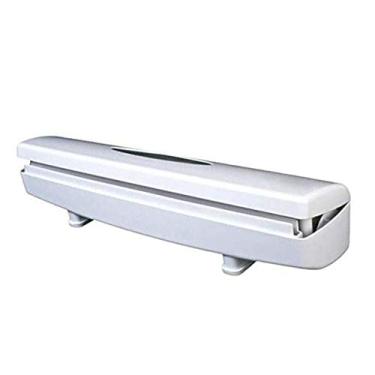 Imagem de Taufaod – Dispensador de alimentos com moldura de plástico, dispensador de alimentos para frescor, filme conservador, lâmina de corte desenrolante e papel de cera, acessórios de cozinha, branco, 30 cm