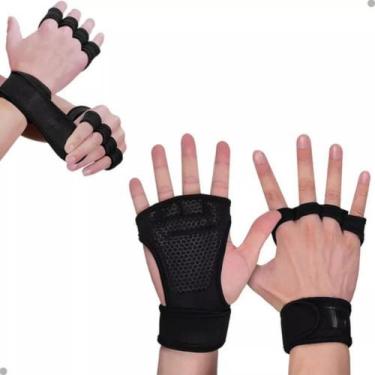 Imagem de Luva Academia Feminina E Masculina Grip Hook Treino Cross - H2, Preto,