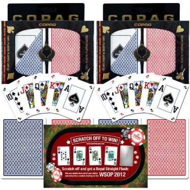 Imagem de Trademark Poker Cartas de baralho WSOP de entrada Copagt vermelho/azul + 2012, conjunto de 2