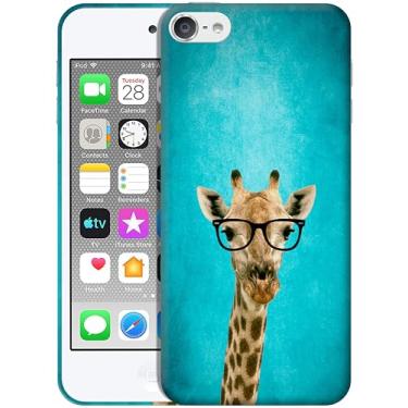 Imagem de GlamCase Capa protetora para iPod Touch 7ª/6ª/5ª geração – design hipster girafa impressa, fina e elegante, de plástico rígido de encaixe, capa protetora para iPod Touch 7/6/5, branca