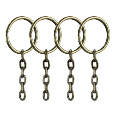 Imagem de Argola 23mm Com Corrente Elo Para Chaveiro Artesanato (Ouro Velho)