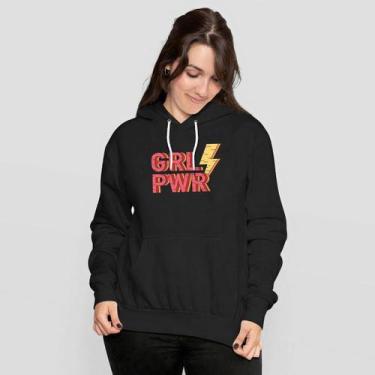 Imagem de Blusa Moletom Feminino Canguru Com Capuz Girl Power - MP Moda Masculin