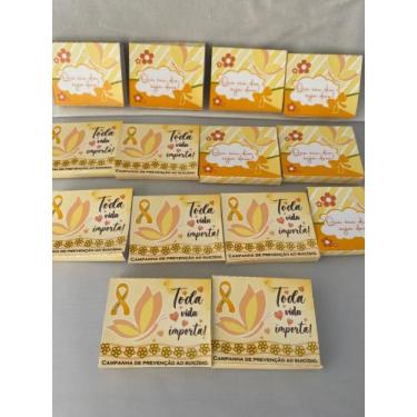 Imagem de 50 mini caixinha com 4 chiclete flics setembro amarelo para cliente, e