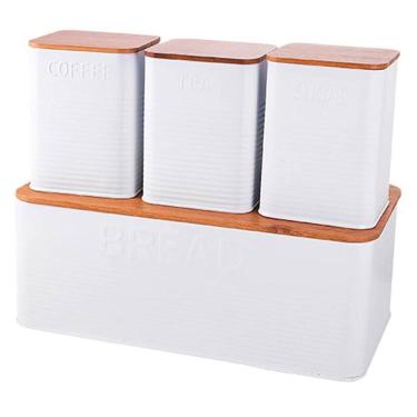 Imagem de Jogo porta pão e potes condimentos Mimo Style bambu