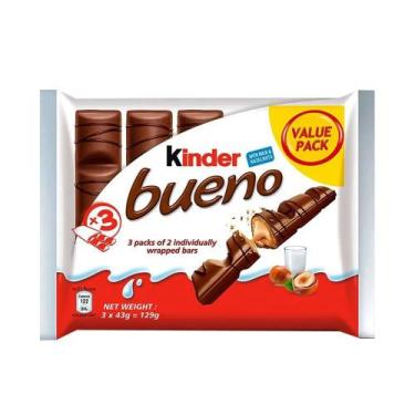 Imagem de Chocolate Kinder Bueno C/ 3 Uni De 43g - Ferrero