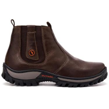 Imagem de Botina Tratorada Bota Masculina Couro Palmilha Gel Adventure (Café, BR, Adulto, Numérico, 41)