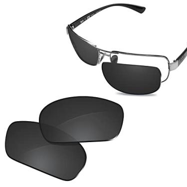 Imagem de Glintbay Lentes de óculos de sol de substituição 100% precisas para RayBan RB3379-64 - preto avançado polarizado