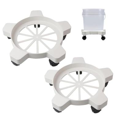 Imagem de CNQLIS Carrinho de Balde de 5 Galões com 5 Rodízios Giratórios de Rolamento Suave, 75 Libras, Sem Tombamento Ou Derramamento para Balde de 5 Galões E Vaso de Flores, 11" de Diâmetro Interno(2 Unidades
