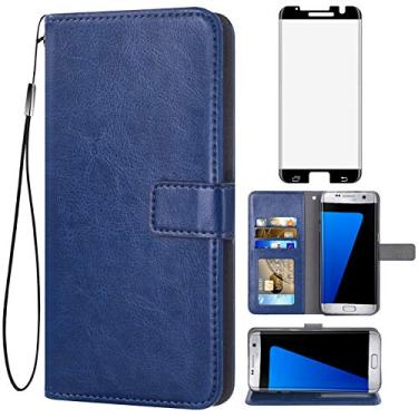 Imagem de Asuwish Compatível com Samsung Galaxy S7 Edge Capa carteira de vidro temperado protetor de tela flip capa porta-cartões acessórios capas de telefone para Glaxay S7edge Gaxaly S 7 Plus Galaxies GS7 7s