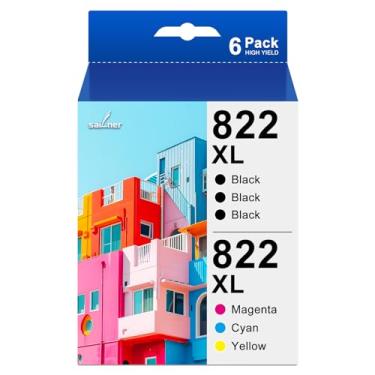 Imagem de Cartuchos de tinta de substituição 822XL para Epson 822 pacote combo para impressora Workforce Pro WF-3820 WF-4833 WF-4820 WF-4834 WF-4830