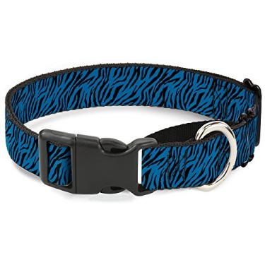 Imagem de Buckle-Down Coleira para cachorro Zebra 2 Turquesa Gamarra para cachorro, 3,8 cm de largura, serve para pescoço-médio de 40,6 a 58,4 cm