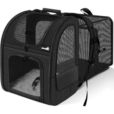 Imagem de Pecute Mochila Para Transportar Animais De Estimação, Mochila Para Transportar Gatos Grandes, Mochila Expansível Para Gatos Com Malha Respirável Para Gatos Médios E Grandes E Cães Pequenos, Mochila Pa