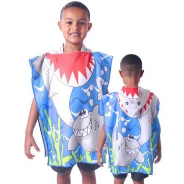 Imagem de Poncho de Praia Kids com Capuz Bene Casa Kids, Tubarão