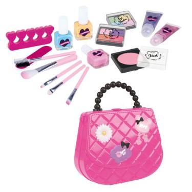 Imagem de Brinquedo Kit Make Infantil Unhas Decorativas Com Bolsa De Mão Mega Co