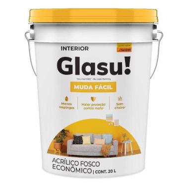Imagem de Tinta acrilica fosco branco 20,0l muda facil glasu balde 