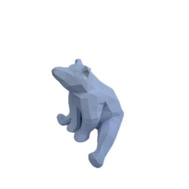 Imagem de Estátua Urso Original Geométrico Decoração - FLEX3D, Branco