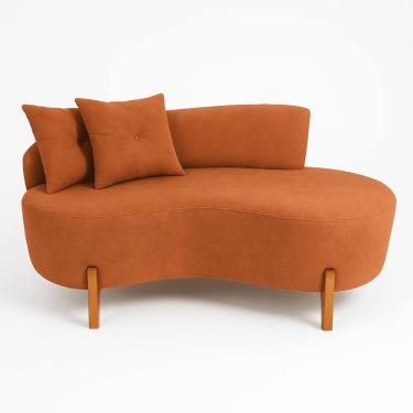 Imagem de Sofá Orgânico 2 Lugares C/2 Almofadas Curvo Sala Recepção Boucle Terracota - Montanaris Decor