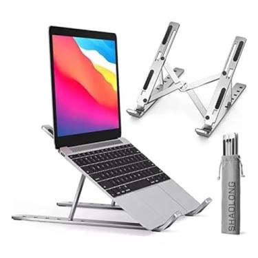 Imagem de Suporte Ergonomico para Notebook De Alumínio Ajustável em 6 Ângulos, Dobrável. Para Desktop Portátil Compatível Com Macbook, Ipad 10-17 Polegadas - Shaolong