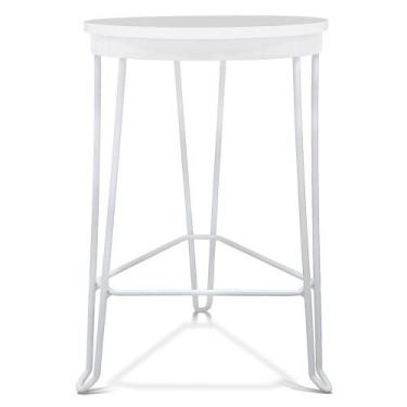 Imagem de Banqueta Banco Baixo Guatemala Estilo Industrial - Branco/ Branco - Ge