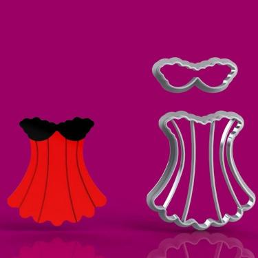 Imagem de Cortador Chá de Lingerie Espartilho Modular Tamanho 5cm