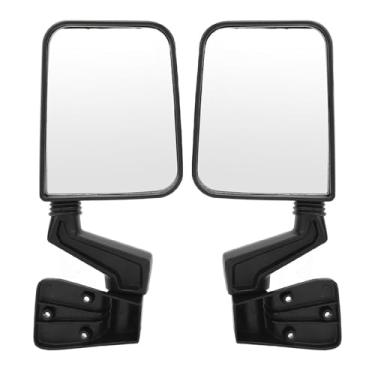 Imagem de LiebeWH Espelho Manual Porta à Prova de Desbotamento Anti-calor, Aparência Elegante, Rotação de 360 ​​graus, 2 PCS Manual Dobrável Espelho de Vista Lateral para TJ 1997-2002, Instalação Fácil