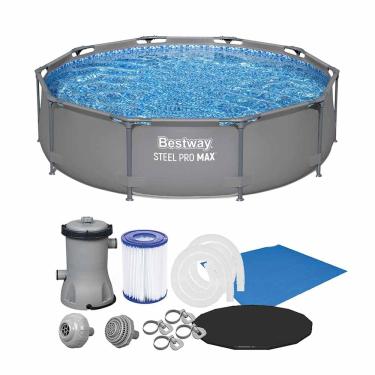 Imagem de Piscina Estrutural 4.678 Litros Premium + Bomba Filtrante 220V + Capa + Lona Bestway