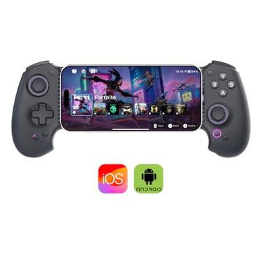 Imagem de abxylute S9 Controle de Jogo em Tamanho Completo para iPhone 15/16, iPad Mini 6/7 e Celulares e Tablets Android, Gamepad Móvel com Bluetooth e Tipo-C com App, para Roblox, Genshin Impact, Call of Duty, Joystick e Gatilho com Efeito Hall, Qualidade de Portátil - Preto