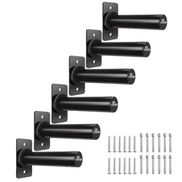 Imagem de BRTGYM Suporte de placa de peso montado na parede, serve para placas de peso olímpico de 5 cm, capacidade máxima de peso 125 kg, estrutura de ferro pesado, ferragens de montagem incluídas - (6