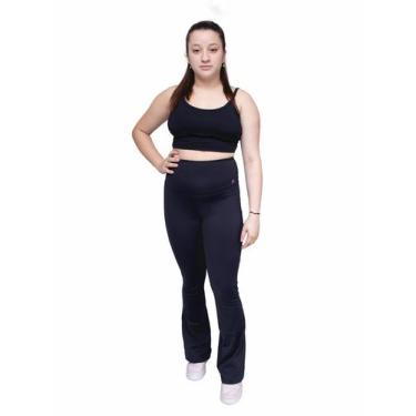 Imagem de Calça Flare Compressão Com Cinta - SUPORT FITNESS., GG, Preto