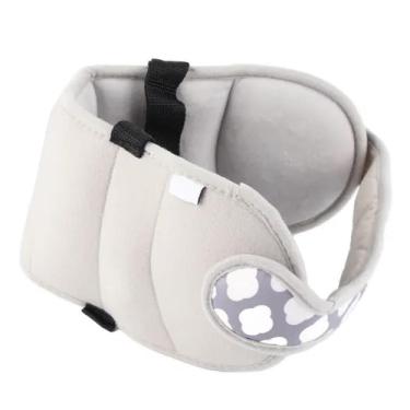 Imagem de Apoio De Cabeca Pescoco Faixa Ajustavel Prtotecao Bebe Crianca Almofada Viagem Carro Cinza