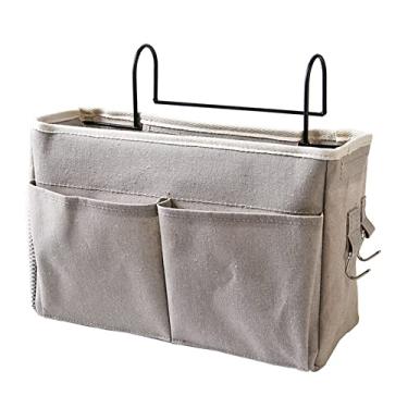 Imagem de TOPINCN Pocket Pocket Sanging Bag Organizadores de Armazenamento de Vários Fins de Fins de Fins Múltiplos Design de Gancho Multi -funcional Com Suporte de Metal para Dormitório de (Cinza)