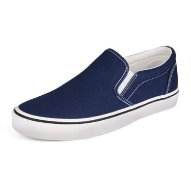 Imagem de Tênis masculino clássico sem cadarço de lona casual, Azul (dk.blue), 40
