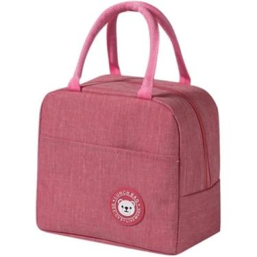 Imagem de Bolsa Térmica Compacta 4L para Marmita – Estilo Moderno, Mantém Alimentos Frescos | Ideal para Trabalho, Escola e Passeios (Rosa)