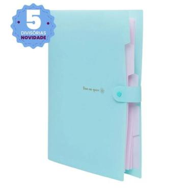 Imagem de Pasta Sanfonada Organizadora 5 Divisórias Semanal Polibras, Verde Past