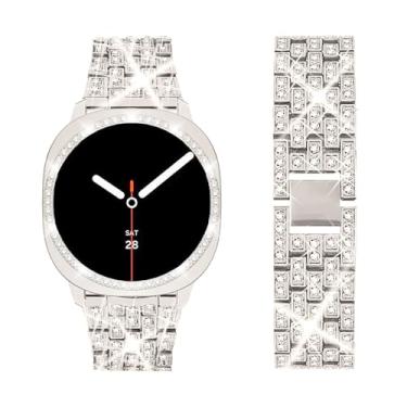 Imagem de SUPOIX Pulseira com capa compatível apenas com Samsung Galaxy Watch 8 de 44 mm, pulseira de substituição feminina Bling de 20 mm e capa protetora de policarbonato para Galaxy Watch 8 de 44 mm