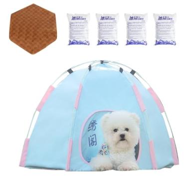Imagem de Rrlihjgu Barraca de resfriamento para animais de estimação, cama para cães/gatos | Cama de berço para abrigo contra intempéries com sombra para cães | Fácil de limpar e montar ao ar livre ar