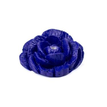 Imagem de Incensário Porta Incenso Artesanal Rosa Roxa 4 Cm Resina