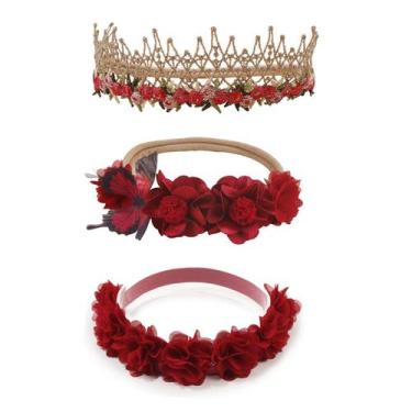 Imagem de Set de Vinchas de Nylon con Flores para Bebé Niña, 3 Piezas - mligril