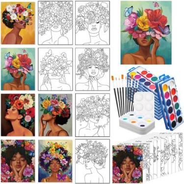 Imagem de Kit de pintura em tela Ctosree Charming Lady 20x25cm com tintas