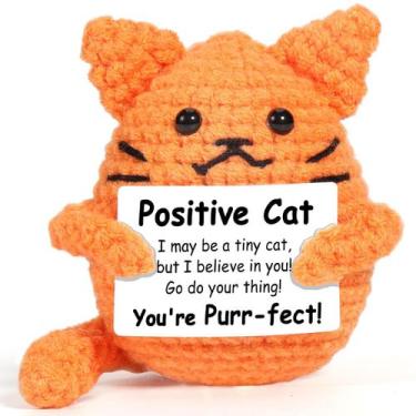 Imagem de Gato Naranja de Crochet AICase, Peluche de Apoyo Emocional