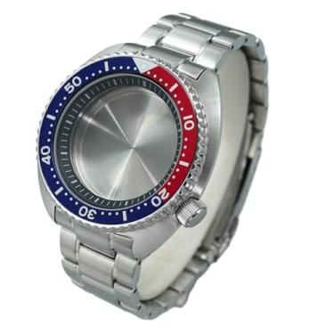 Imagem de FEIYASHI Caixa de relógio masculina clássica de aço de mergulho 316L de 45 mm, vidro de safira à prova d'água, 100 m, para peças de relógio de movimento NH35 NH36 NH34, Anel capítulo 3 preto com