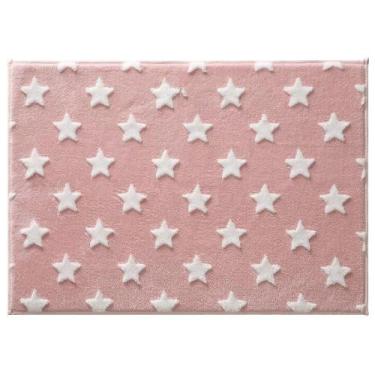 Imagem de Tapete Infantil Jolitex Mimo Estrelas Rosa 0,70Cm X 1,00Cm