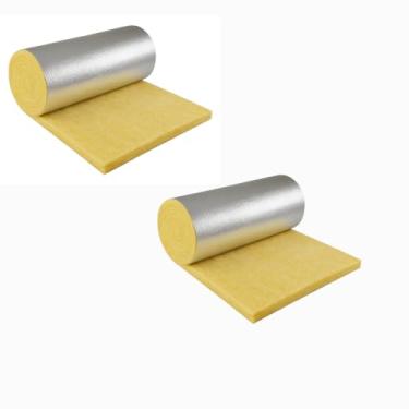 Imagem de Kit 2 Mantas Lã de Vidro Aluminizado Isoflex 120 x 50 cm Densidade 12 kg/m³