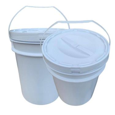 Imagem de Balde Plástico 20L Tampa Rosqueavel Para Limpeza - Kit 2 Pçs