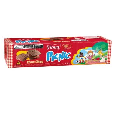 Imagem de Biscoito Recheado Vilma Picnic Chocolate Com Recheio De Chocolate 125G