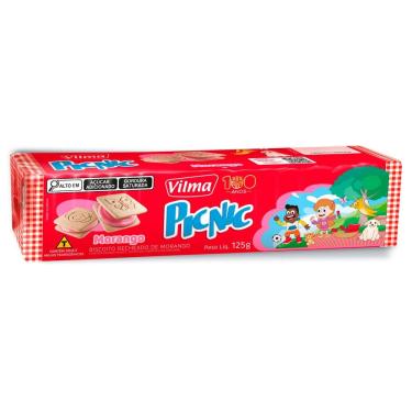 Imagem de Biscoito Recheado Vilma PicNic Sabor Morango 125g