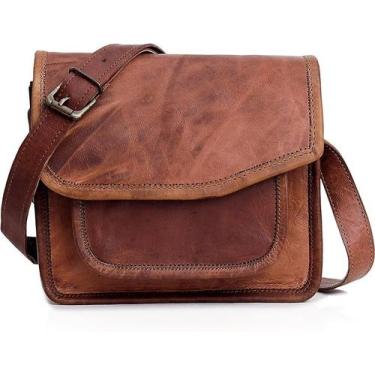 Imagem de Bolsa Messenger cuero feita à mão em couro genuíno para iPad 10.5